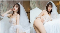 85403-最美新娘定妆婚纱漏点新娘借钱裹照豪乳新娘大胆私拍