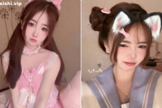 73268-軟萌蘿莉嫩妹『Wuli桃醬(babyandbay)』[門檻福利] 7分鐘 金主爸爸啪啪，勾人小妖精白虎嫩穴又粉又嫩又緊