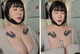 64656-巨乳小姐姐一对豪乳比脑袋大揉捏放在桌子上抹上润滑油黄瓜乳夹搞的噗呲噗呲