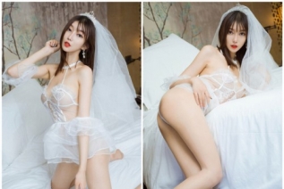 85403-最美新娘定妆婚纱漏点新娘借钱裹照豪乳新娘大胆私拍