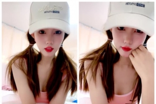 85407-鸭舌帽美少女，双马尾死库水，坚挺美乳粉嫩，脱光多毛粉穴特写，揉搓手指扣弄
